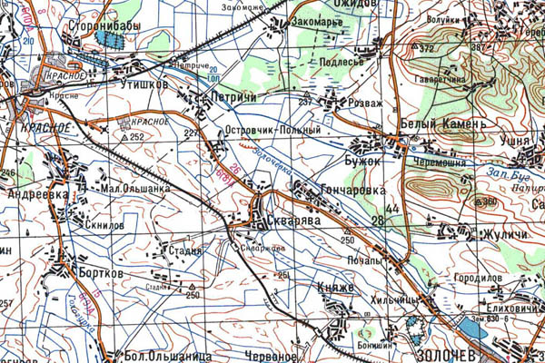 Уменьшенный фрагмент представленной топографической карты M-35-19 - Trasa.ru