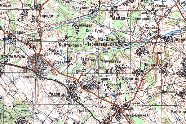 Уменьшенный фрагмент представленной топографической карты M-35-28 - Trasa.ru