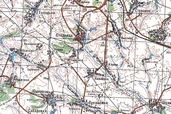 Уменьшенный фрагмент представленной топографической карты M-35-30 - Trasa.ru