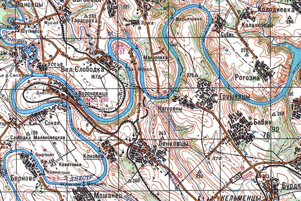 Уменьшенный фрагмент представленной топографической карты M-35-33 - Trasa.ru