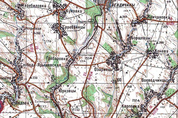 Уменьшенный фрагмент представленной топографической карты M-35-34 - Trasa.ru