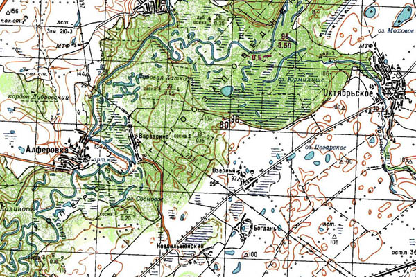 Уменьшенный фрагмент представленной топографической карты M-37-12 - Trasa.ru