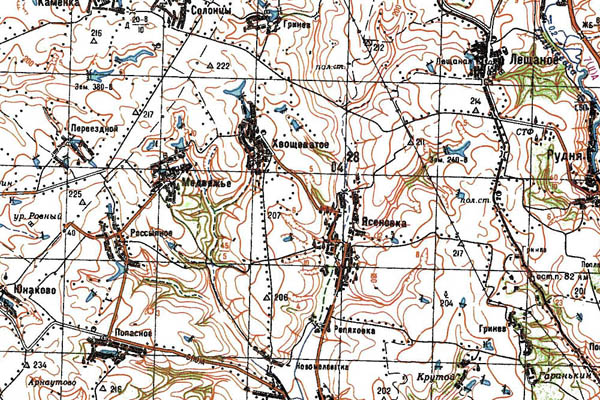 Уменьшенный фрагмент представленной топографической карты M-37-17 - Trasa.ru
