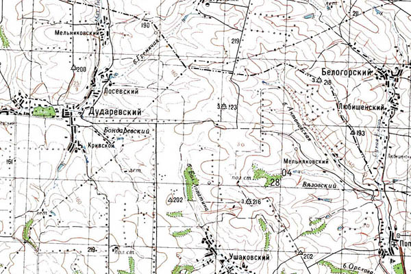 Уменьшенный фрагмент представленной топографической карты M-37-24 - Trasa.ru