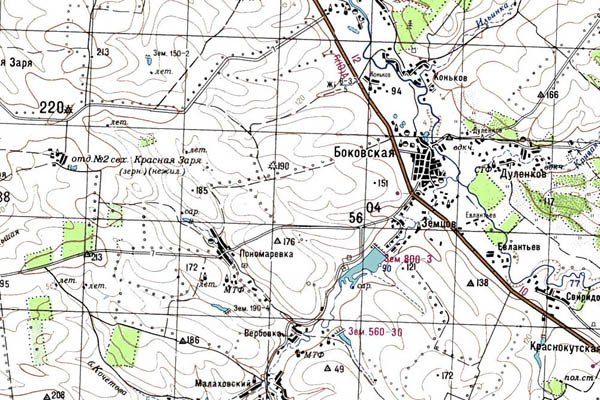 Уменьшенный фрагмент представленной топографической карты M-37-30 - Trasa.ru