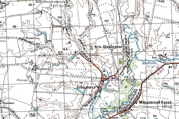 Уменьшенный фрагмент представленной топографической карты M-38-01 - Trasa.ru