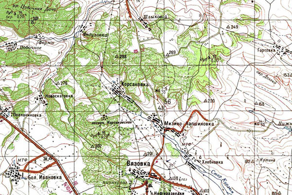 Уменьшенный фрагмент представленной топографической карты M-38-04 - Trasa.ru