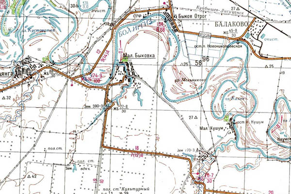 Уменьшенный фрагмент представленной топографической карты M-38-06 - Trasa.ru