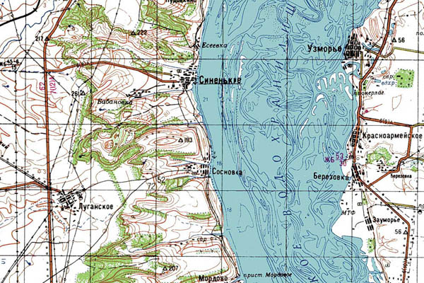 Уменьшенный фрагмент представленной топографической карты M-38-10 - Trasa.ru