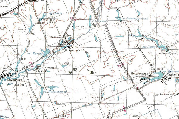 Уменьшенный фрагмент представленной топографической карты M-38-12 - Trasa.ru