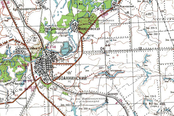 Уменьшенный фрагмент представленной топографической карты M-38-13 - Trasa.ru