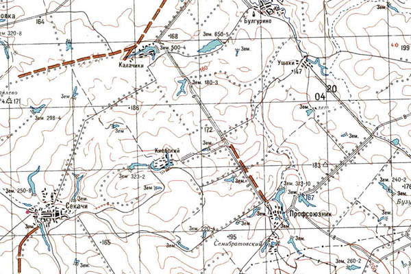 Уменьшенный фрагмент представленной топографической карты M-38-14 - Trasa.ru