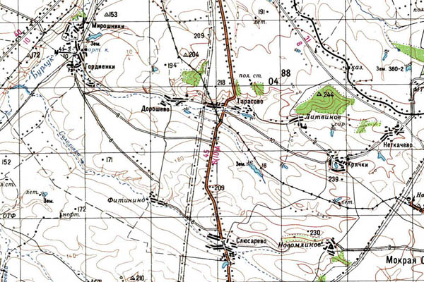 Уменьшенный фрагмент представленной топографической карты M-38-15 - Trasa.ru