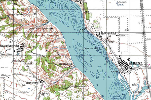 Уменьшенный фрагмент представленной топографической карты M-38-16 - Trasa.ru