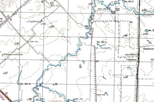 Уменьшенный фрагмент представленной топографической карты M-38-17 - Trasa.ru