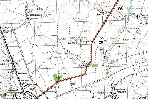 Уменьшенный фрагмент представленной топографической карты M-38-20 - Trasa.ru