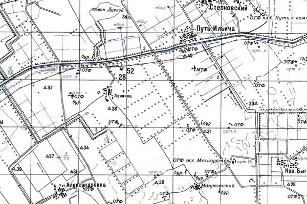 Уменьшенный фрагмент представленной топографической карты M-38-22 - Trasa.ru