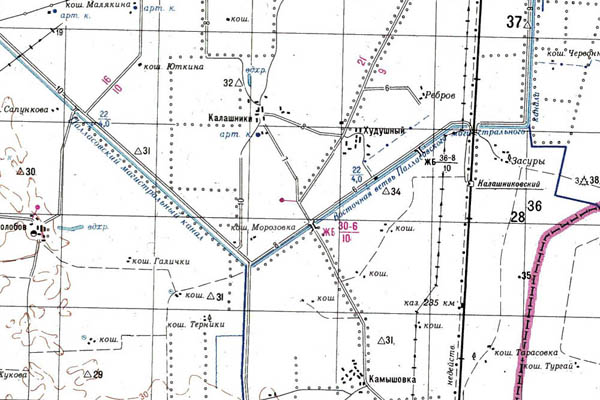 Уменьшенный фрагмент представленной топографической карты M-38-23 - Trasa.ru