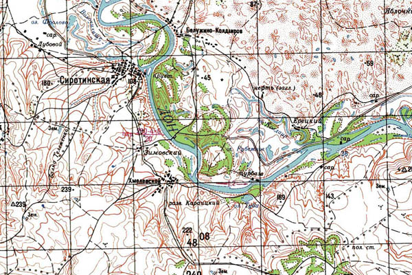 Уменьшенный фрагмент представленной топографической карты M-38-26 - Trasa.ru