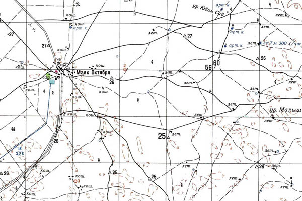 Уменьшенный фрагмент представленной топографической карты M-38-28 - Trasa.ru