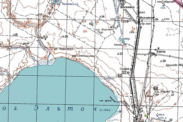 Уменьшенный фрагмент представленной топографической карты M-38-29 - Trasa.ru