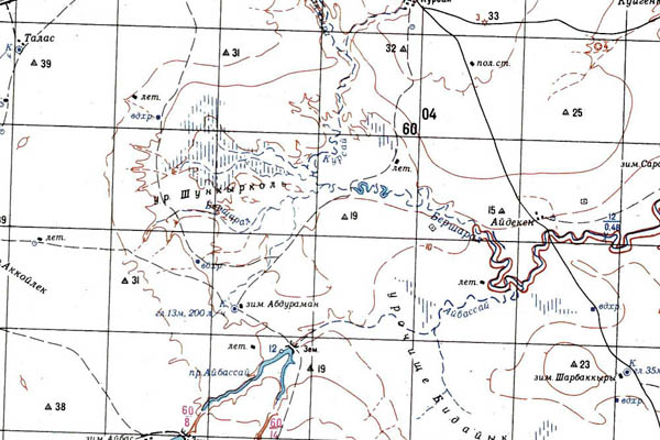 Уменьшенный фрагмент представленной топографической карты M-38-30 - Trasa.ru