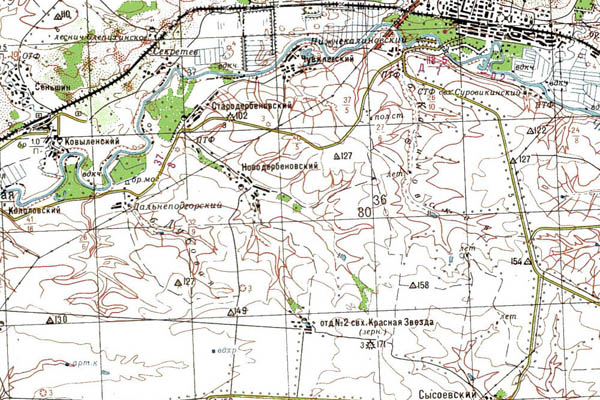 Уменьшенный фрагмент представленной топографической карты M-38-31 - Trasa.ru
