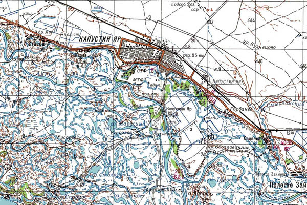 Уменьшенный фрагмент представленной топографической карты M-38-34 - Trasa.ru