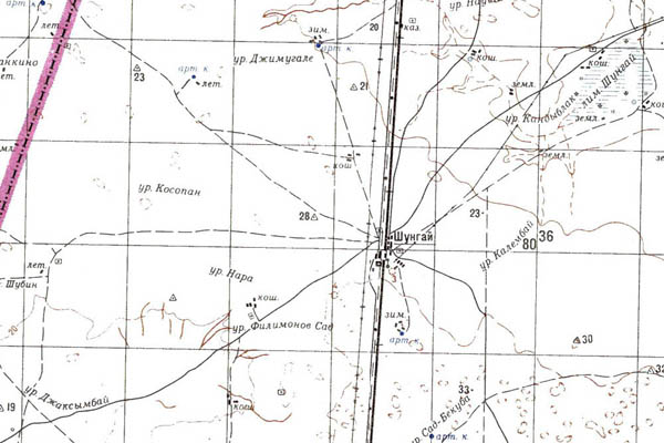 Уменьшенный фрагмент представленной топографической карты M-38-35 - Trasa.ru