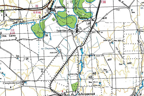 Уменьшенный фрагмент представленной топографической карты M-39-01 - Trasa.ru