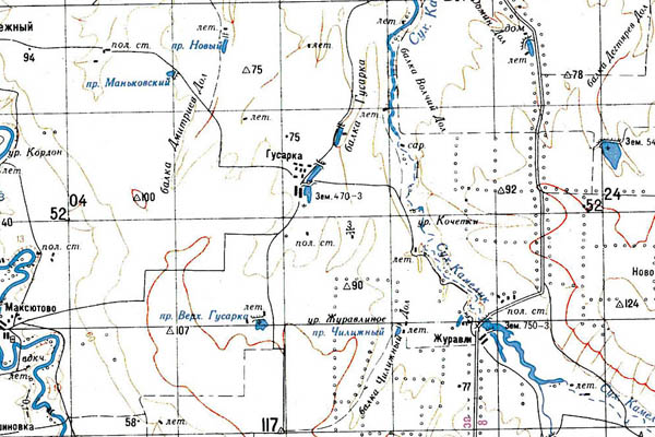 Уменьшенный фрагмент представленной топографической карты M-39-02 - Trasa.ru