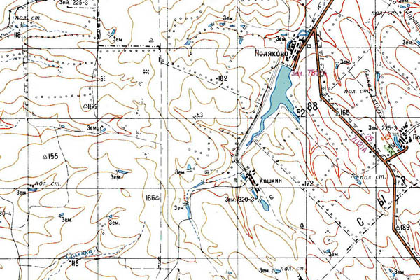 Уменьшенный фрагмент представленной топографической карты M-39-03 - Trasa.ru