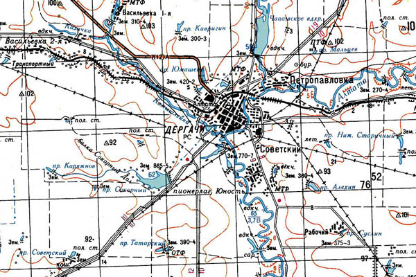 Уменьшенный фрагмент представленной топографической карты M-39-07 - Trasa.ru