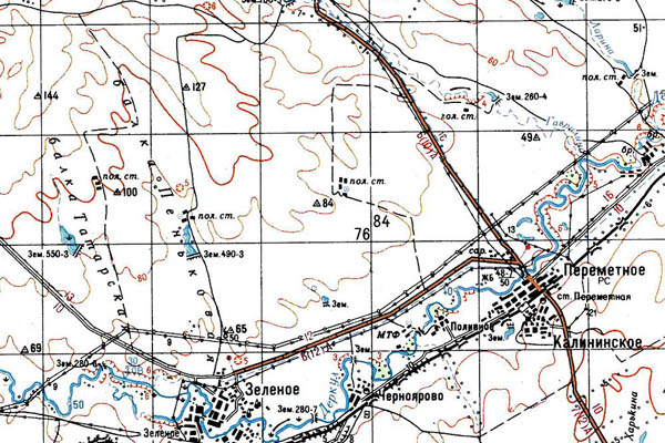 Уменьшенный фрагмент представленной топографической карты M-39-09 - Trasa.ru