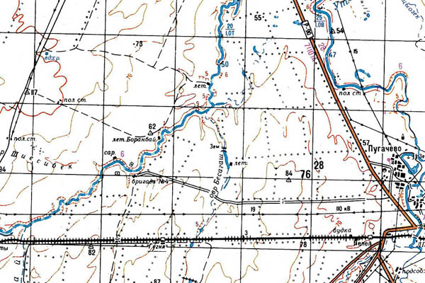 Уменьшенный фрагмент представленной топографической карты M-39-11 - Trasa.ru