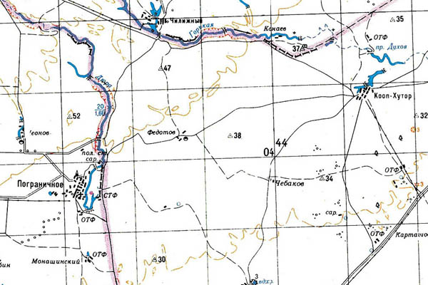 Уменьшенный фрагмент представленной топографической карты M-39-13 - Trasa.ru