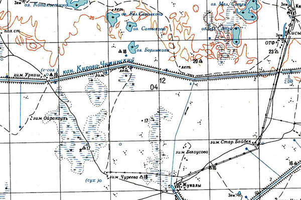 Уменьшенный фрагмент представленной топографической карты M-39-14 - Trasa.ru