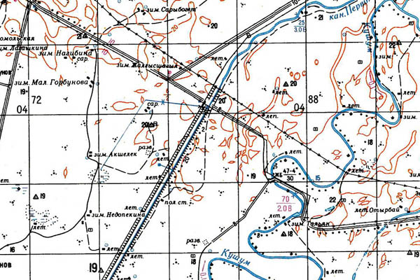 Уменьшенный фрагмент представленной топографической карты M-39-15 - Trasa.ru