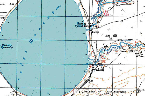 Уменьшенный фрагмент представленной топографической карты M-39-16 - Trasa.ru