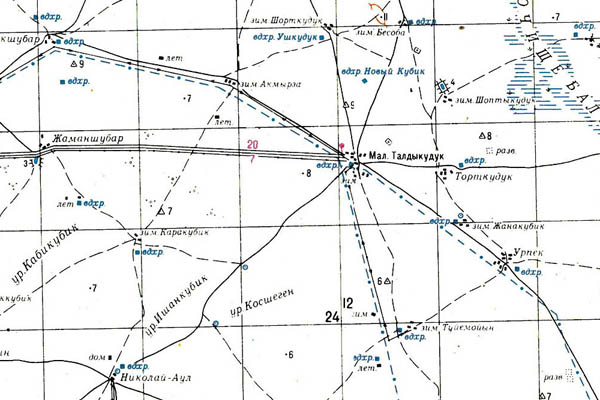 Уменьшенный фрагмент представленной топографической карты M-39-20 - Trasa.ru