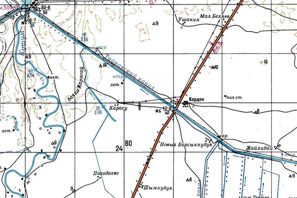 Уменьшенный фрагмент представленной топографической карты M-39-21 - Trasa.ru