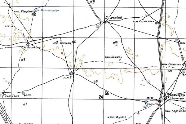 Уменьшенный фрагмент представленной топографической карты M-39-22 - Trasa.ru
