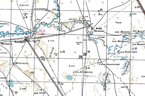 Уменьшенный фрагмент представленной топографической карты M-39-23 - Trasa.ru