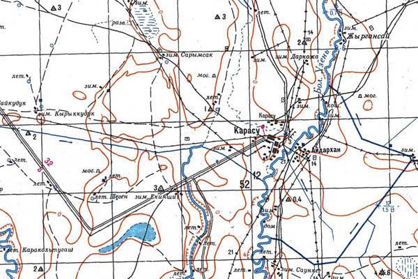 Уменьшенный фрагмент представленной топографической карты M-39-26 - Trasa.ru
