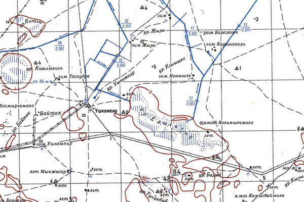 Уменьшенный фрагмент представленной топографической карты M-39-27 - Trasa.ru