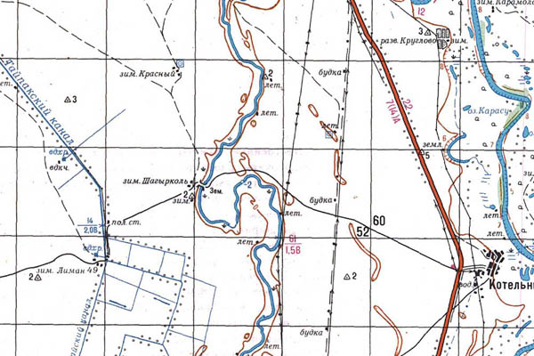 Уменьшенный фрагмент представленной топографической карты M-39-28 - Trasa.ru