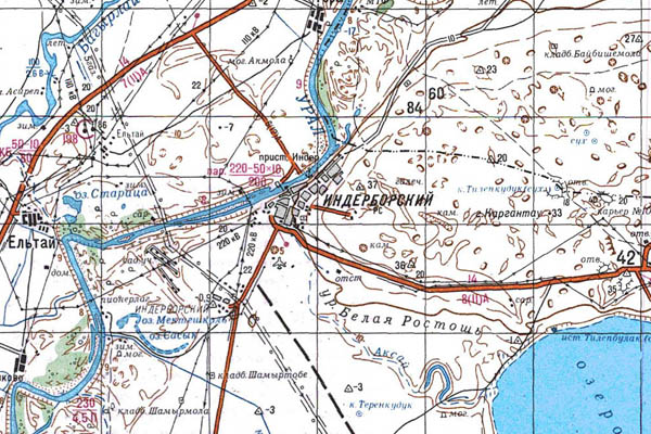 Уменьшенный фрагмент представленной топографической карты M-39-34 - Trasa.ru