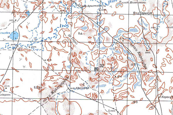 Уменьшенный фрагмент представленной топографической карты M-39-35 - Trasa.ru