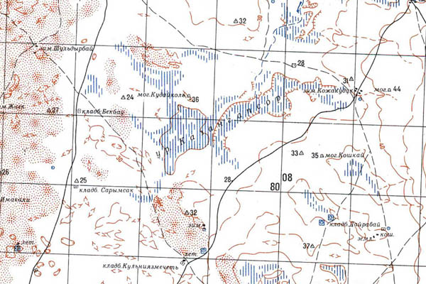 Уменьшенный фрагмент представленной топографической карты M-39-36 - Trasa.ru