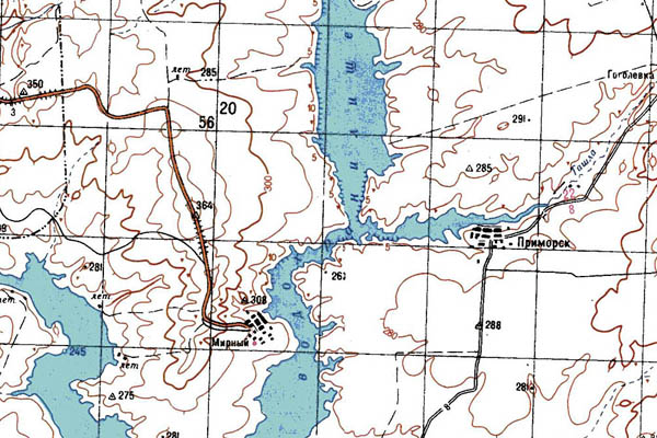 Уменьшенный фрагмент представленной топографической карты M-40-05 - Trasa.ru